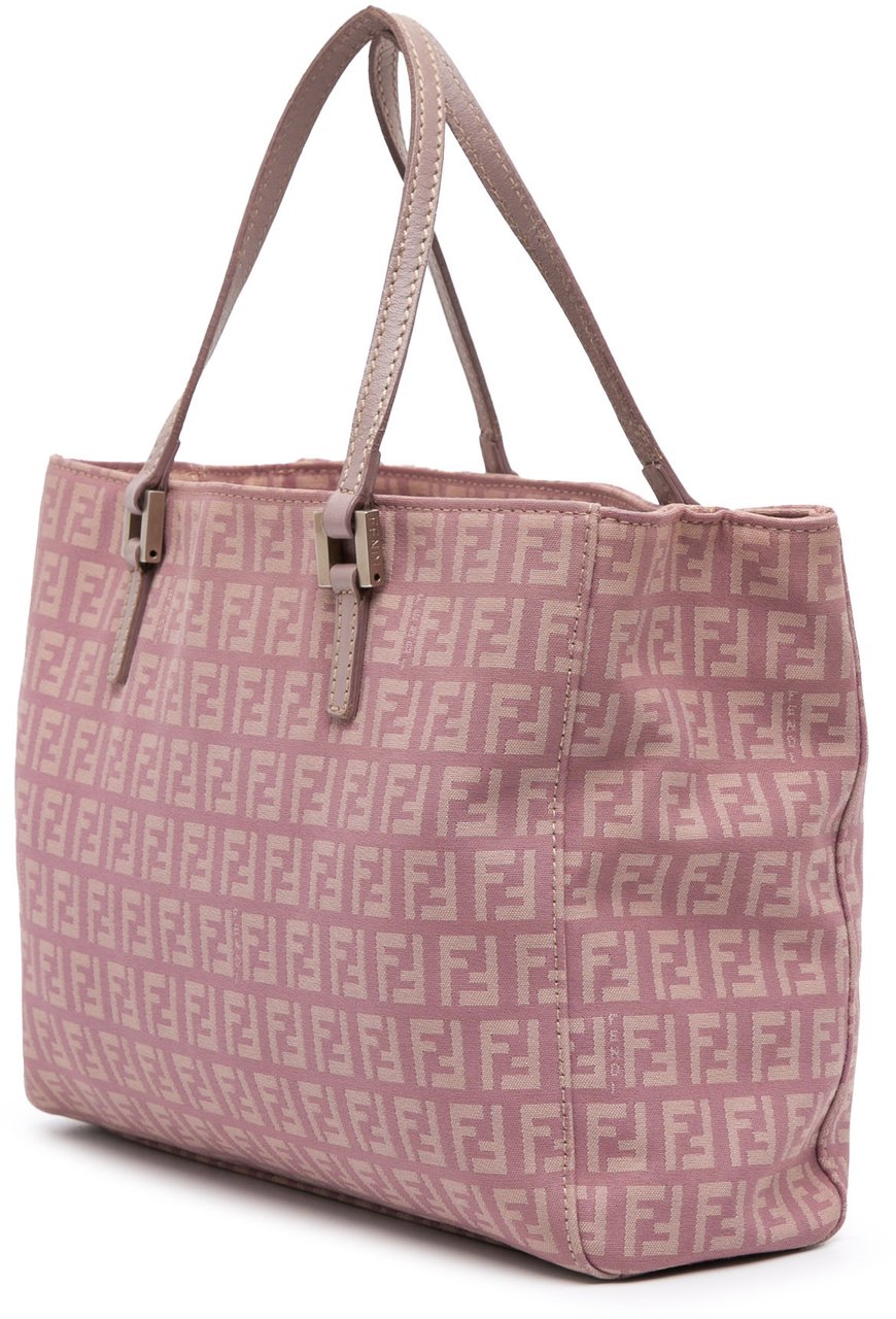 Fendi Zucchino Canvas Tote Paars