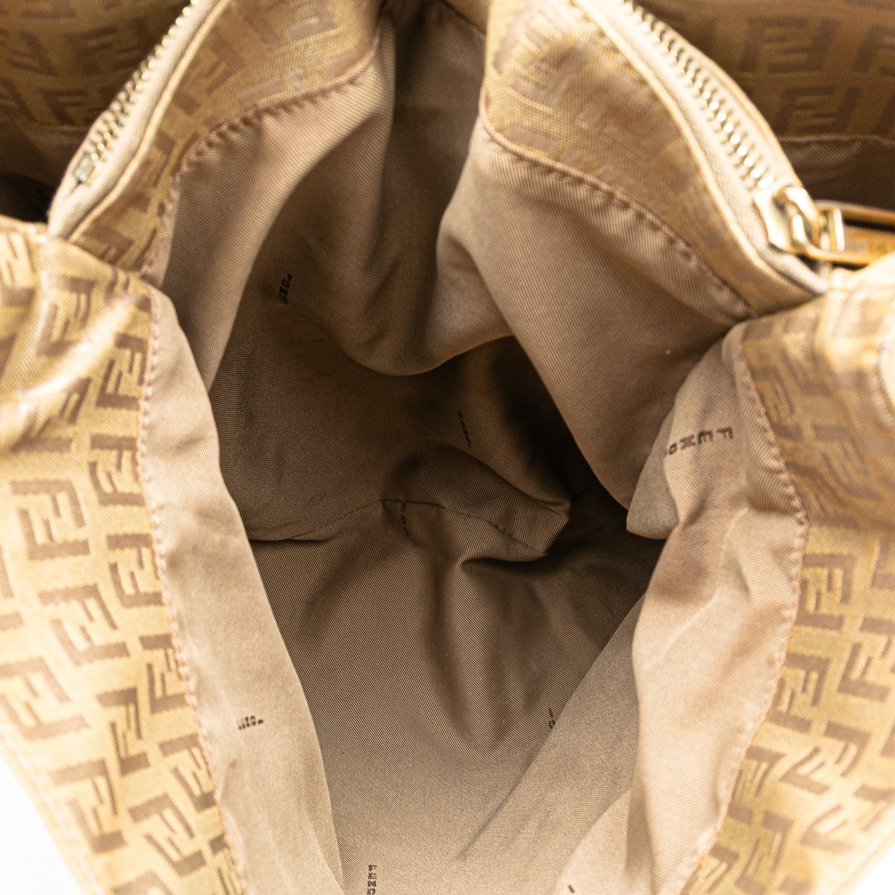 Fendi Zucchino Canvas Tote Bruin