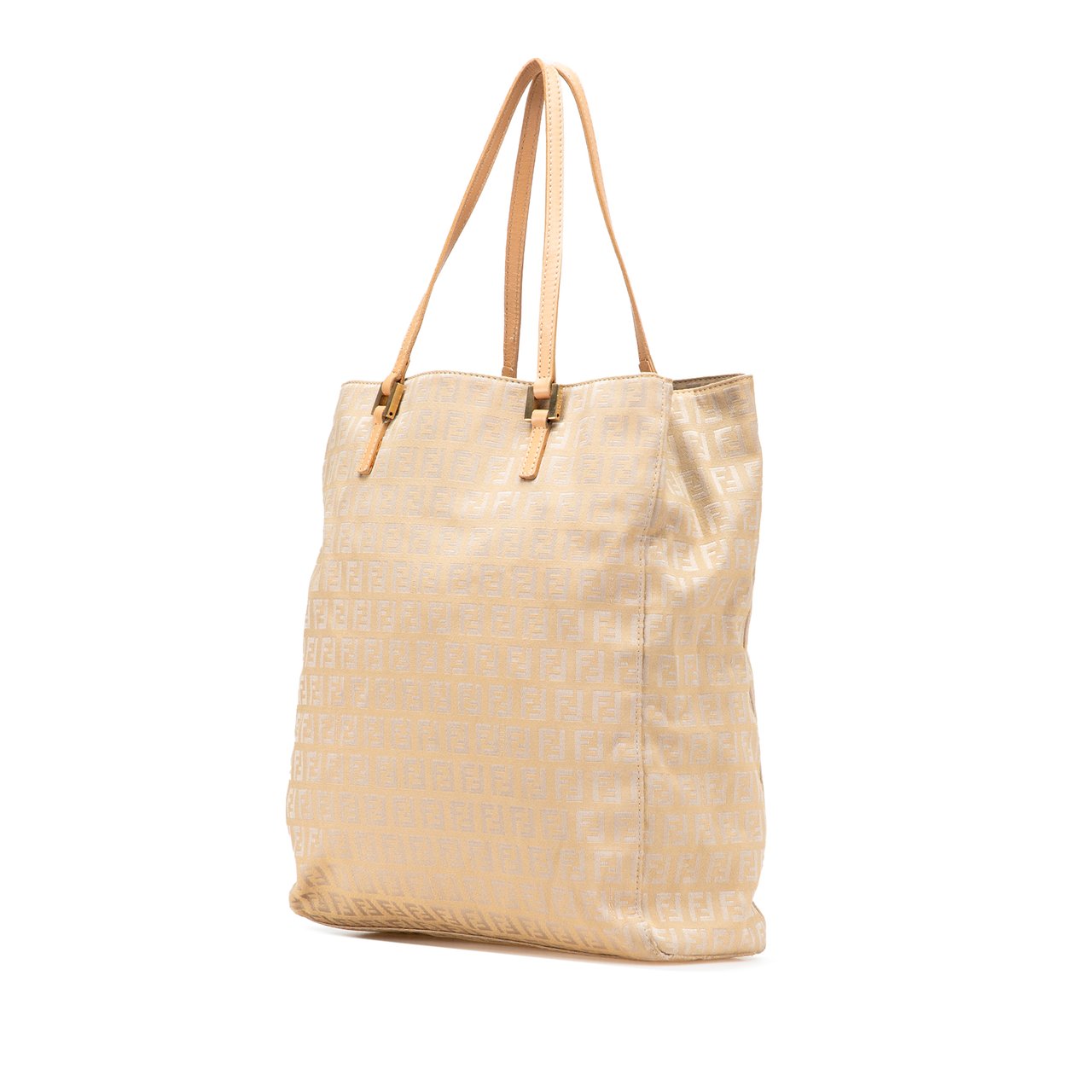 Fendi Zucchino Canvas Tote Bruin