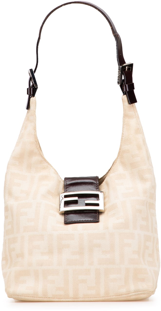 Fendi Zucca Canvas Shoulder Bag Bruin