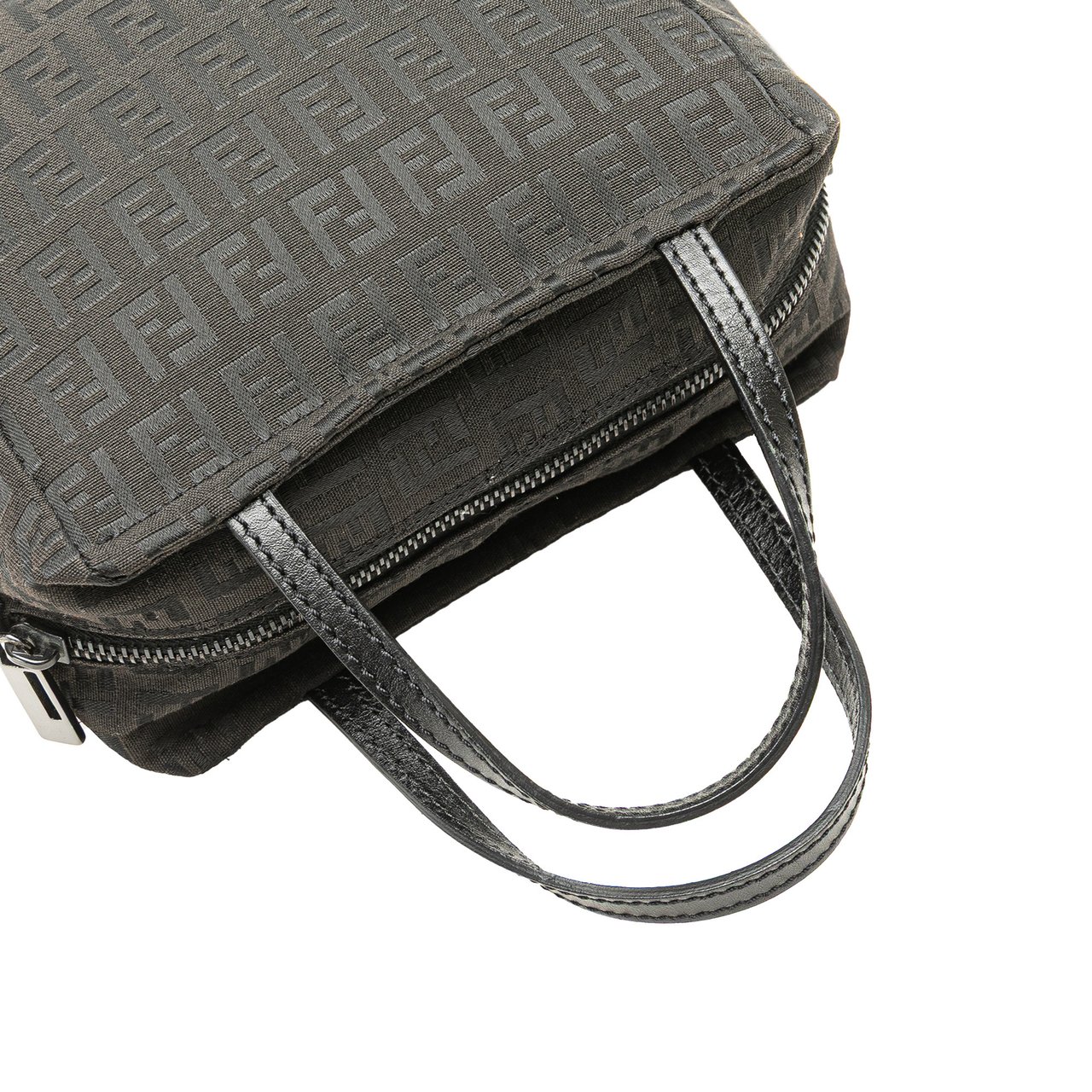 Fendi Mini Zucchino Canvas Handbag Zwart