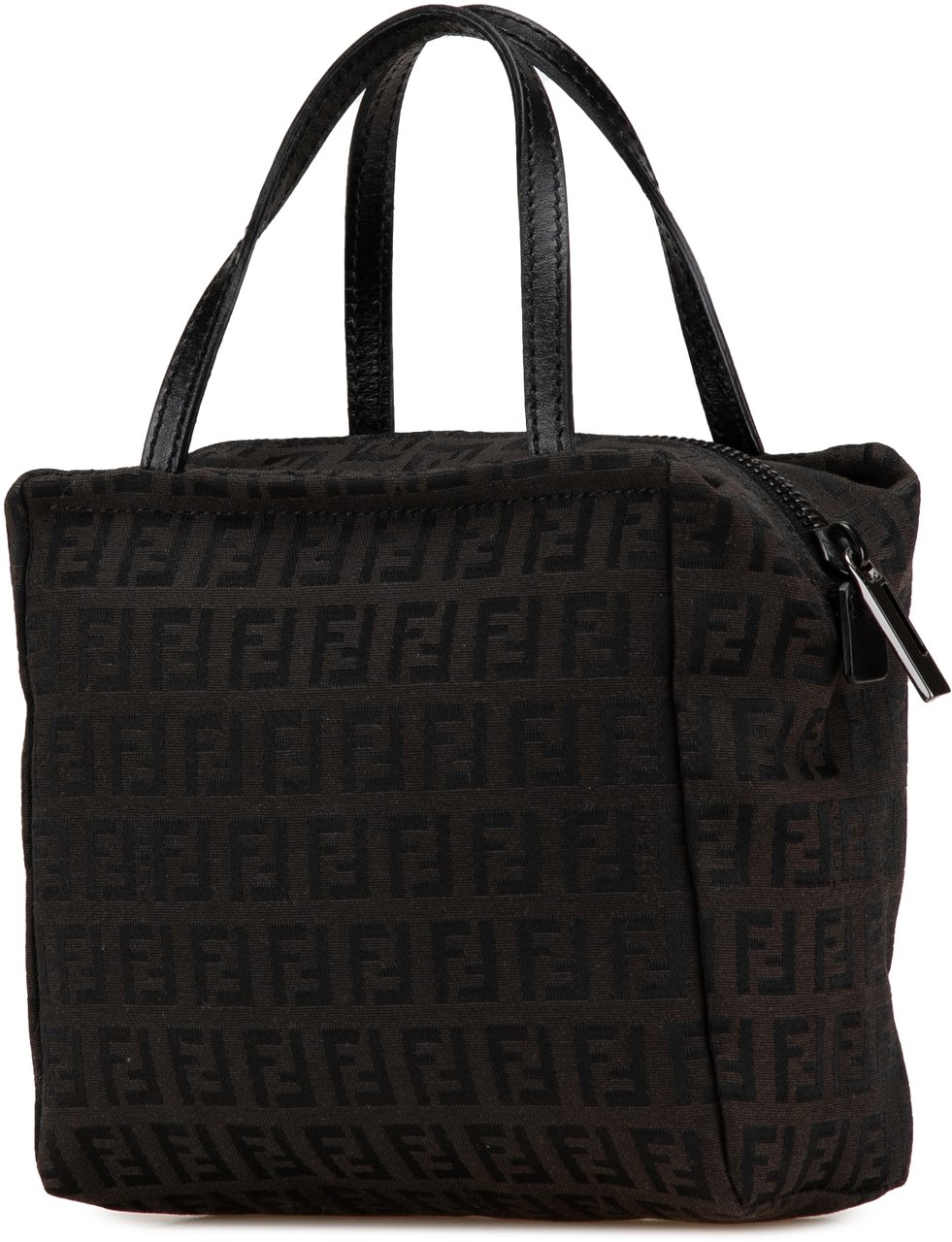 Fendi Mini Zucchino Canvas Handbag Zwart