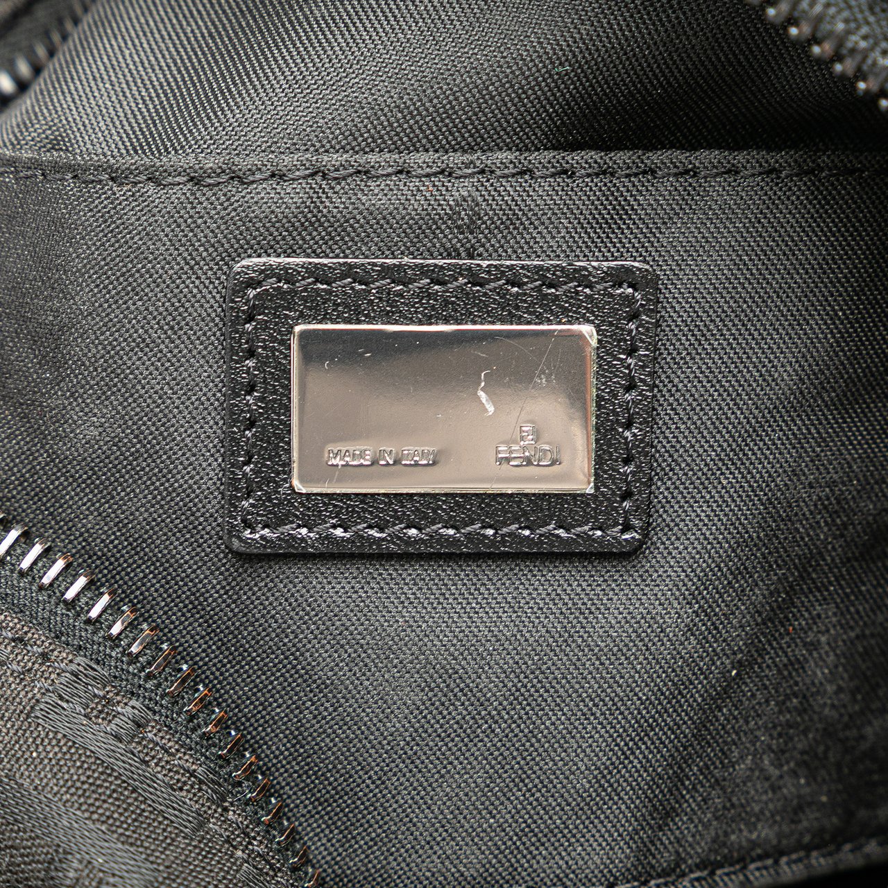 Fendi Mini Zucchino Canvas Handbag Zwart