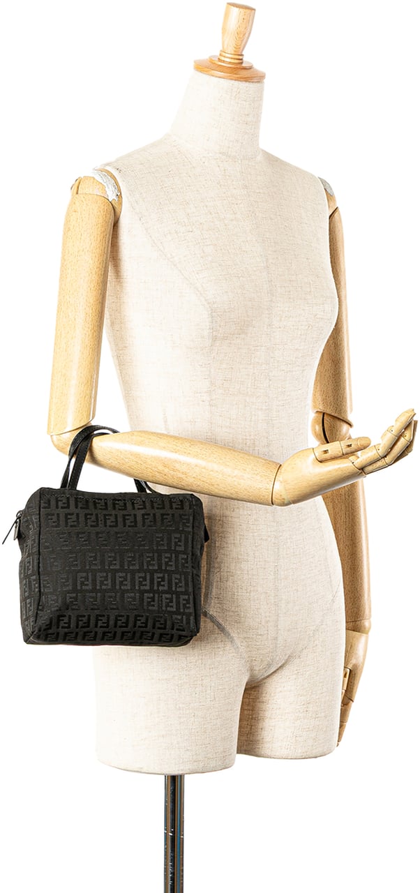 Fendi Mini Zucchino Canvas Handbag Zwart