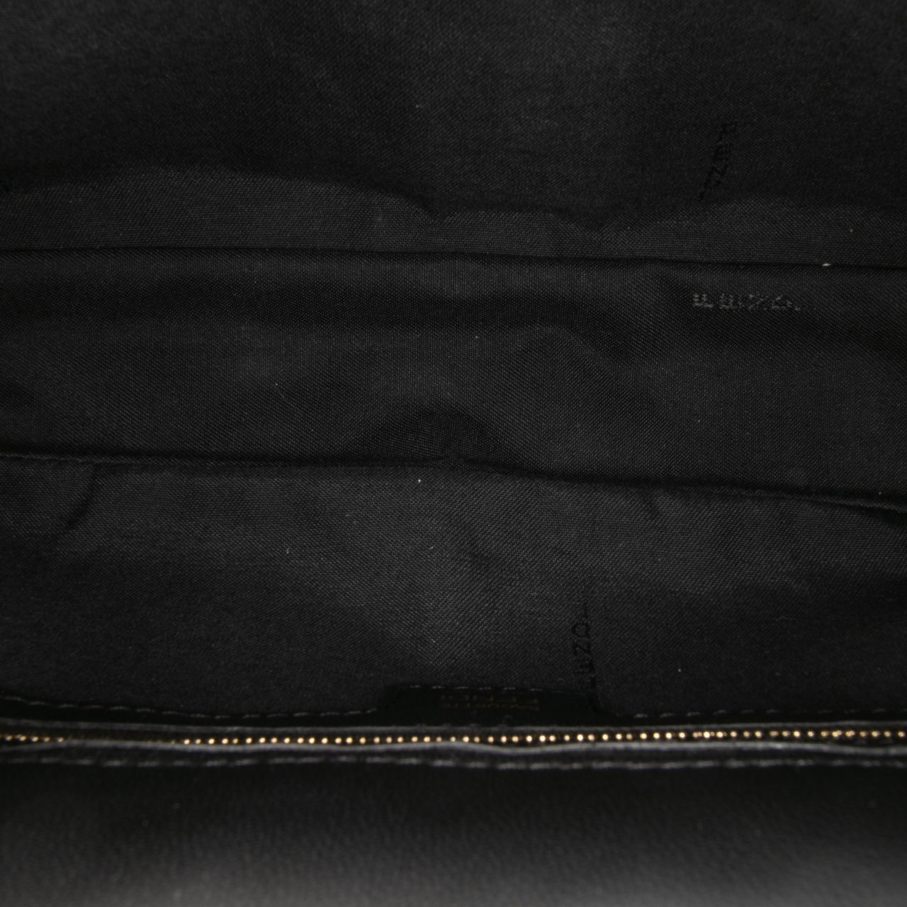 Fendi Zucca Embossed Leather Baguette Satchel Zwart