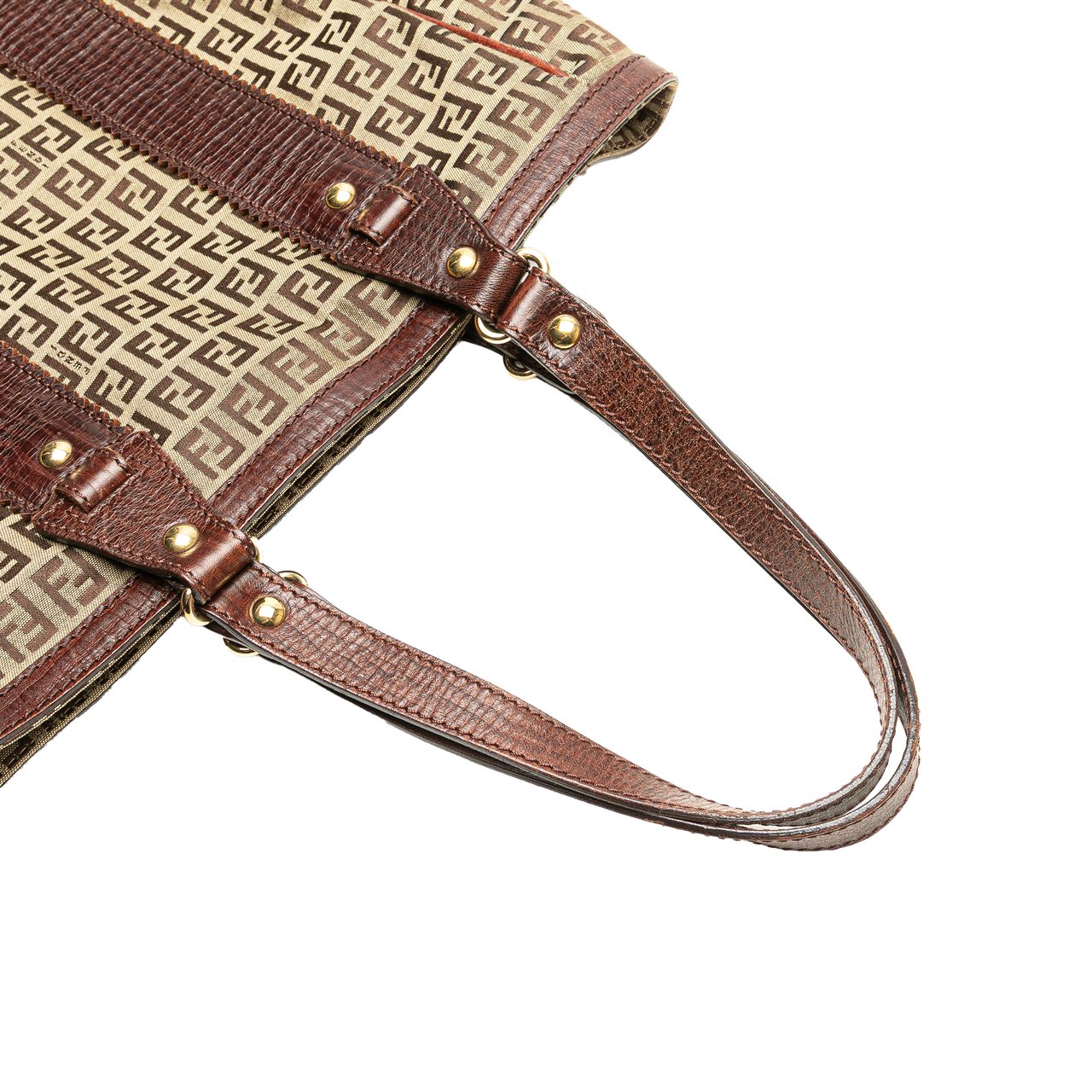 Fendi Zucchino Canvas Tote Bruin