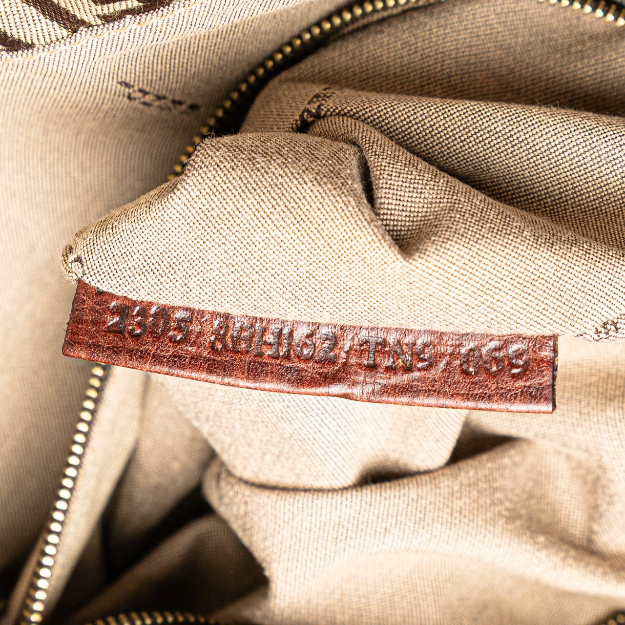 Fendi Zucchino Canvas Tote Bruin
