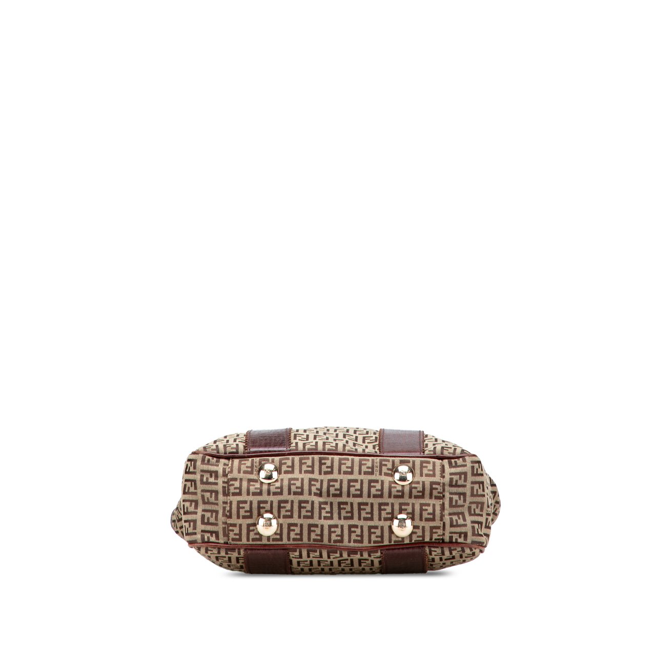 Fendi Zucchino Canvas Tote Bruin