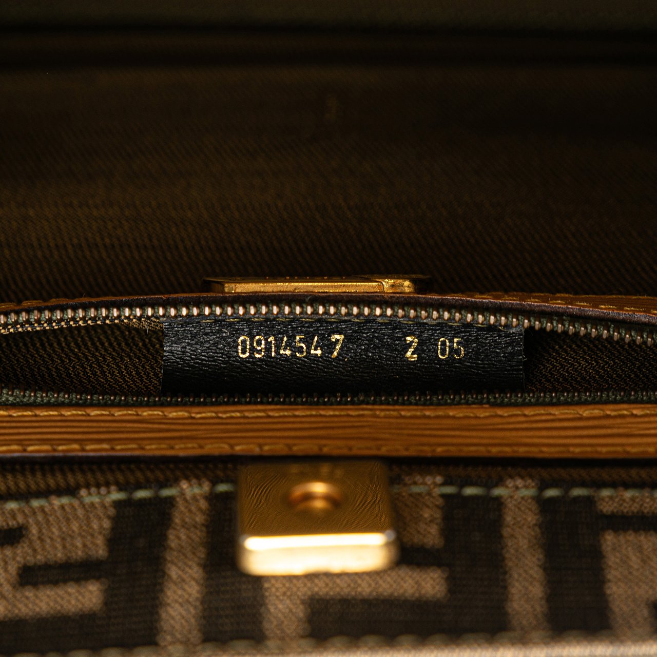 Fendi Zucca Canvas Front Pocket Tote Bruin