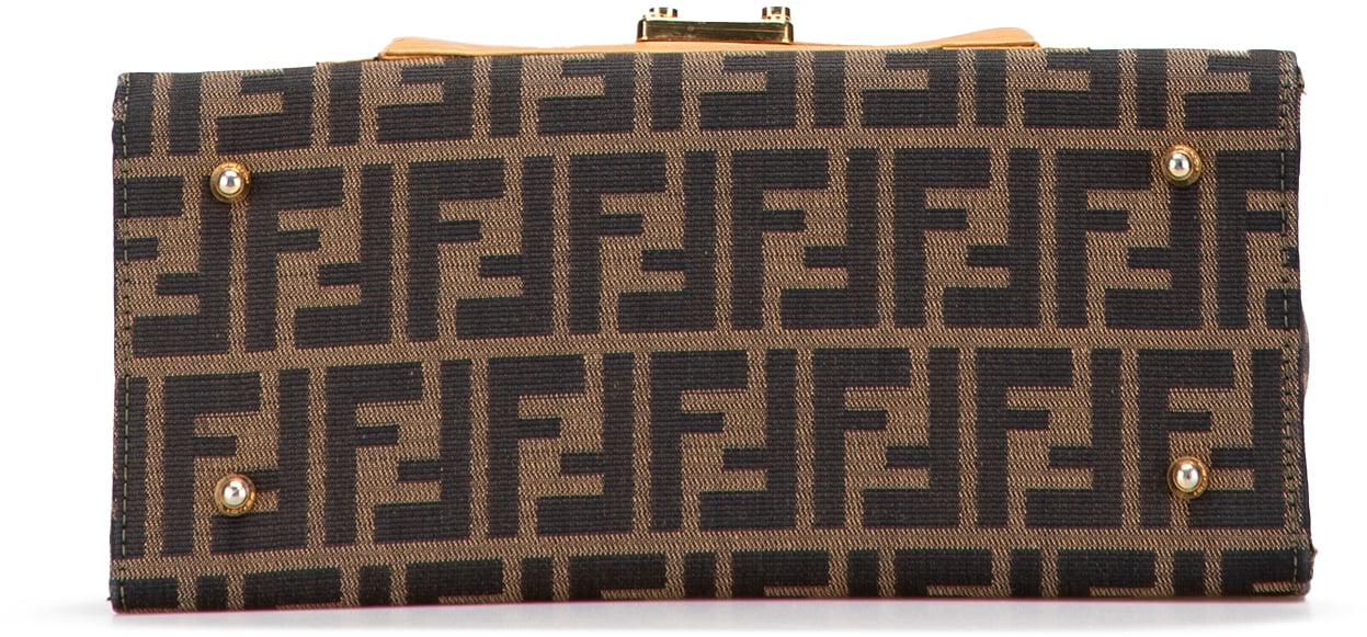 Fendi Zucca Canvas Front Pocket Tote Bruin