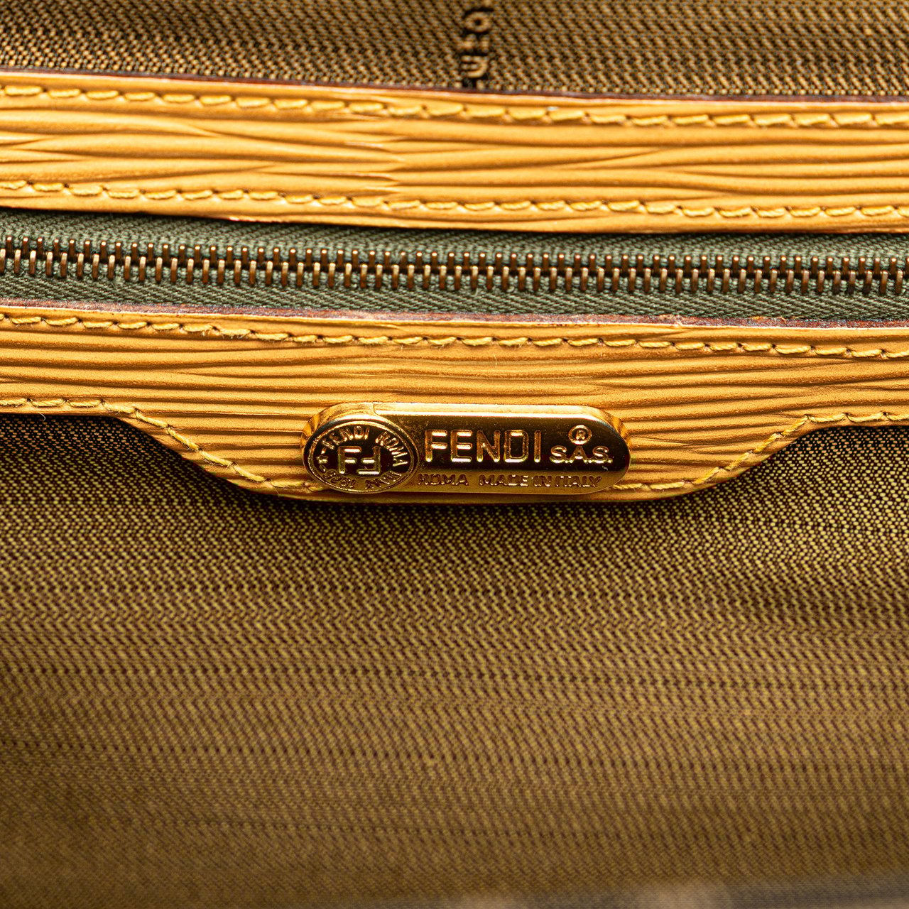 Fendi Zucca Canvas Front Pocket Tote Bruin