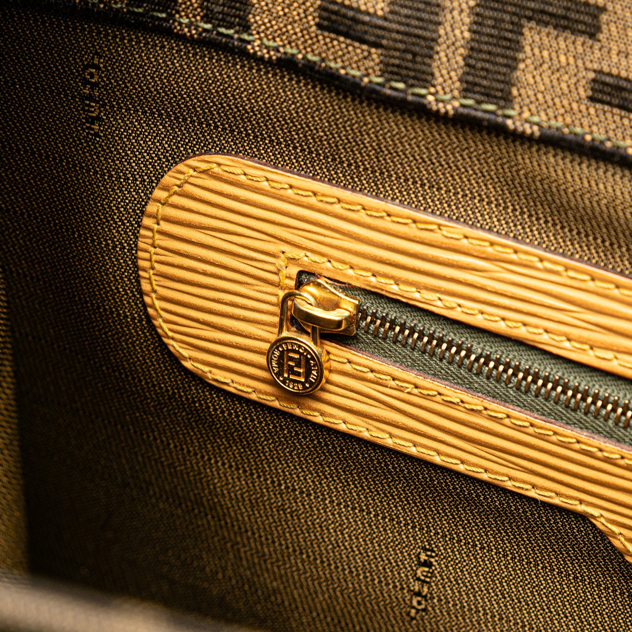 Fendi Zucca Canvas Front Pocket Tote Bruin