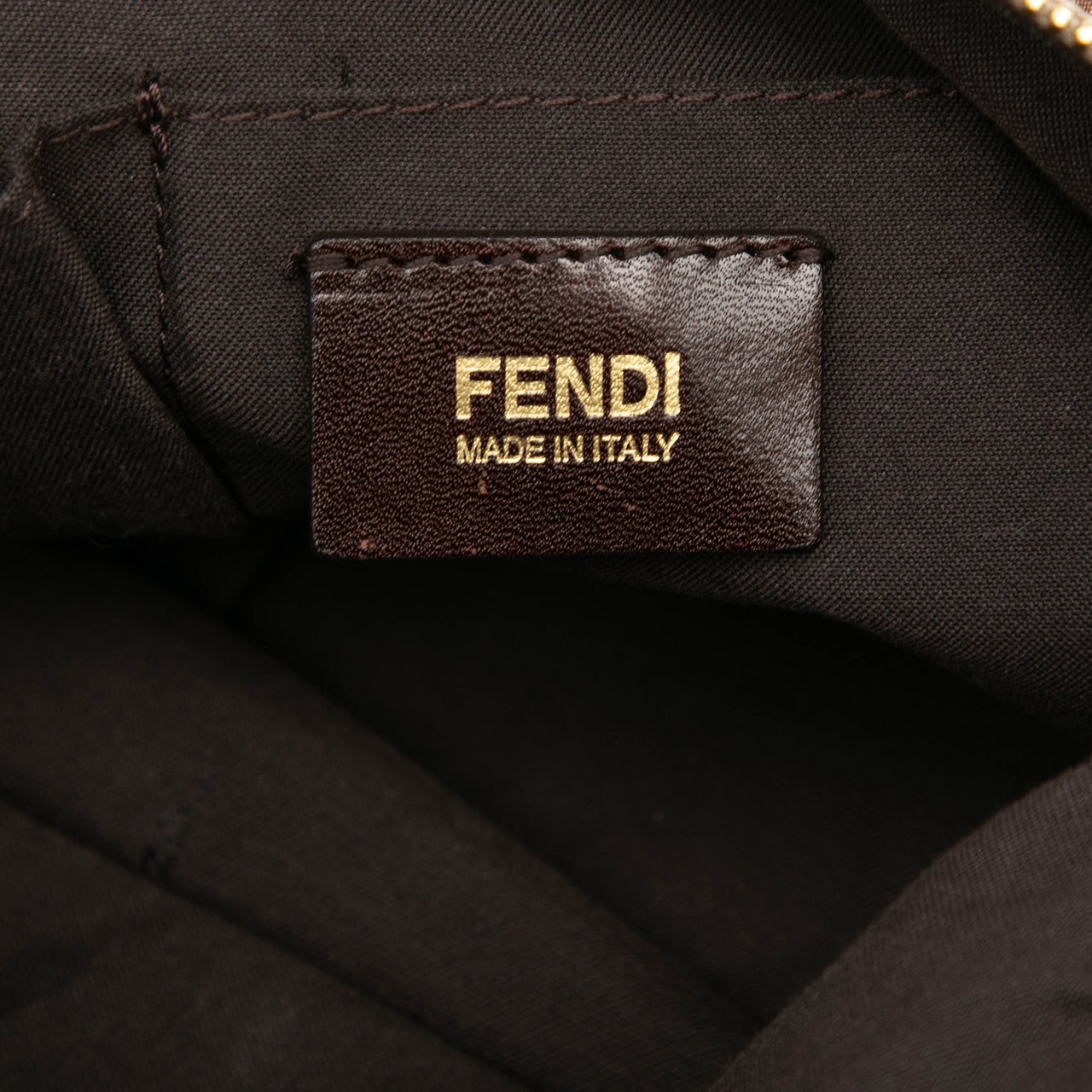 Fendi Micro Zucchino Canvas Mamma Forever Bruin