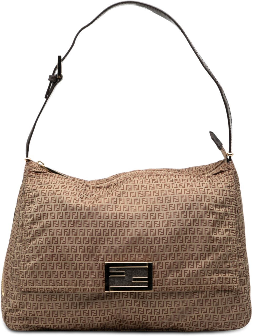 Fendi Micro Zucchino Canvas Mamma Forever Bruin