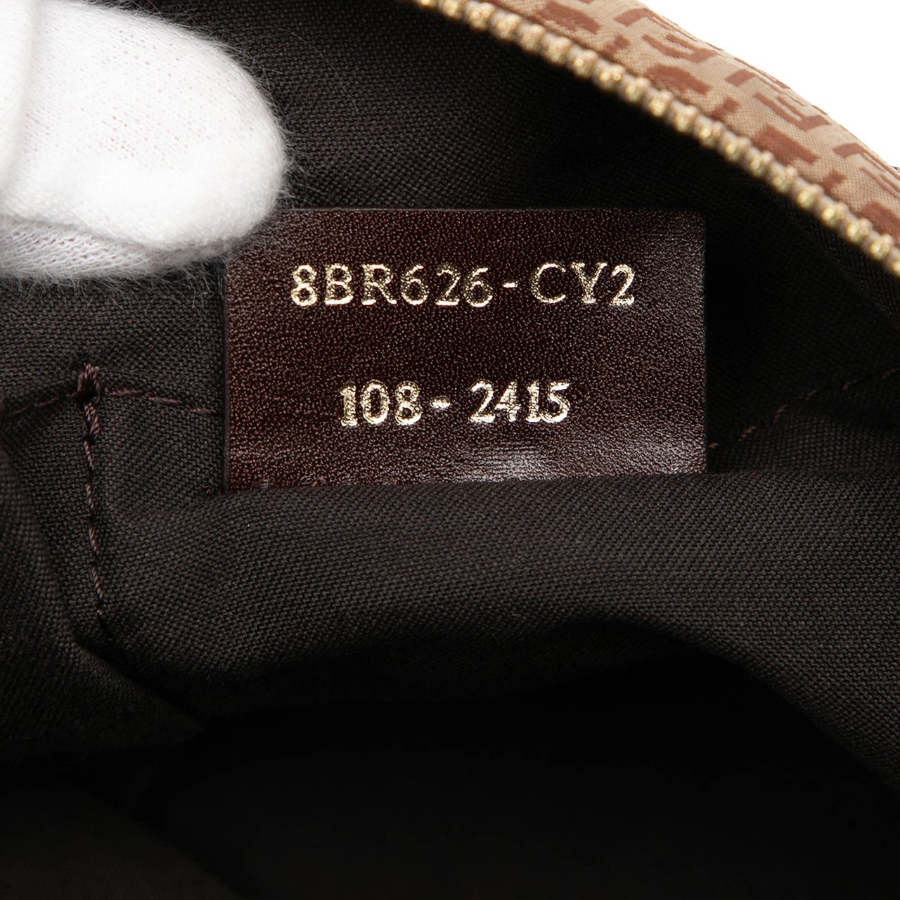 Fendi Micro Zucchino Canvas Mamma Forever Bruin