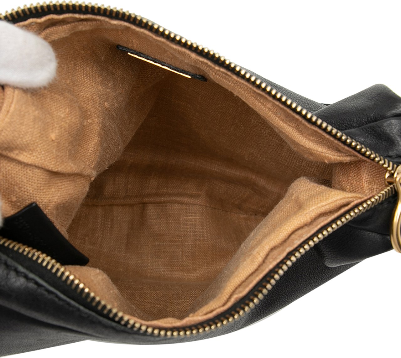 Fendi Leather Oyster Shoulder Bag Zwart