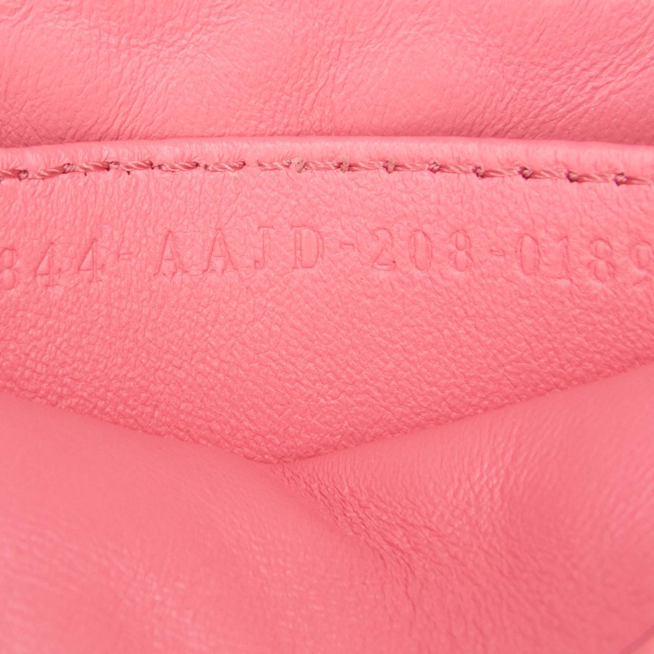 Fendi Nano Zucca Embossed Leather Baguette Charm Roze