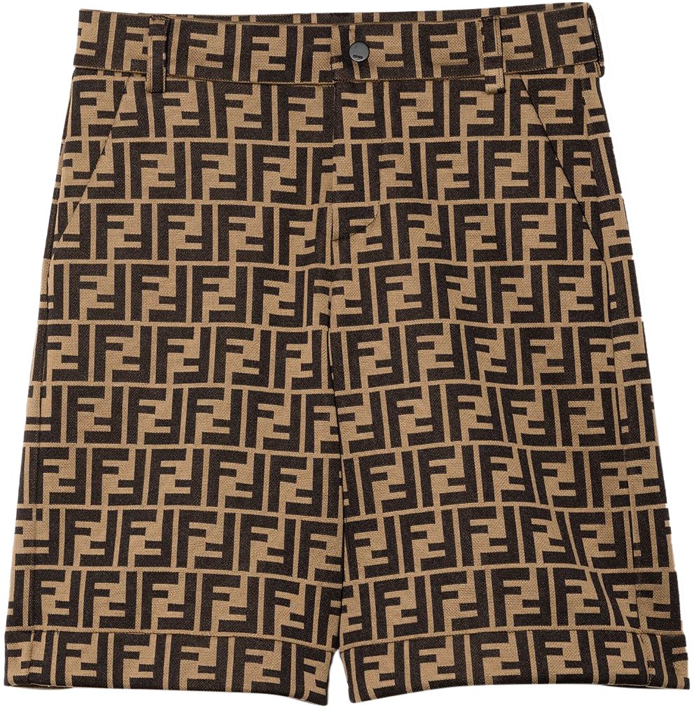 Fendi Shorts Nocciola Marrone Bruin