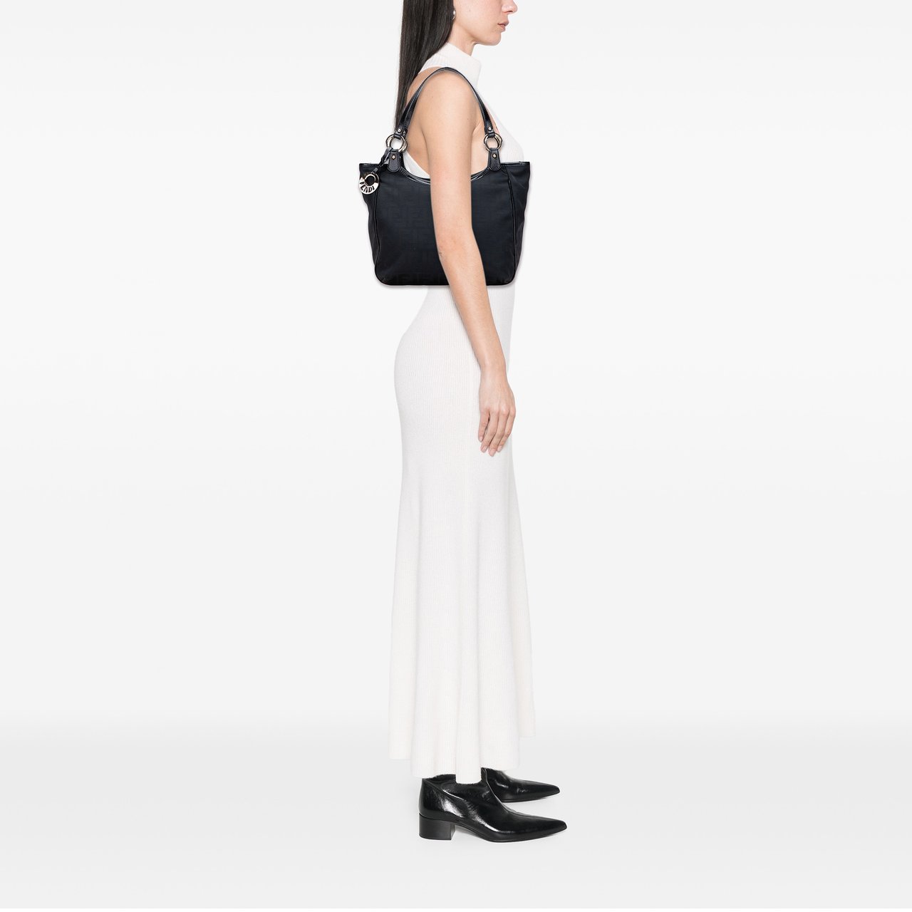 Fendi Zucca Canvas Chef Tote Zwart
