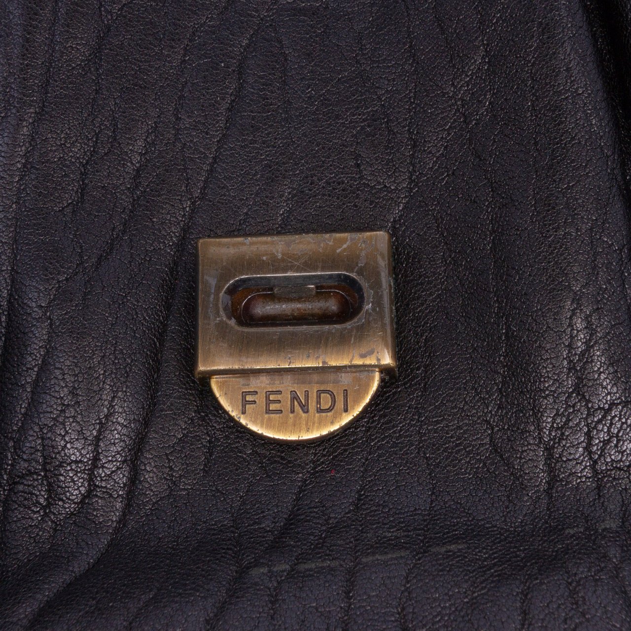 Fendi Large Leather B Bis Top Handle Bag Zwart