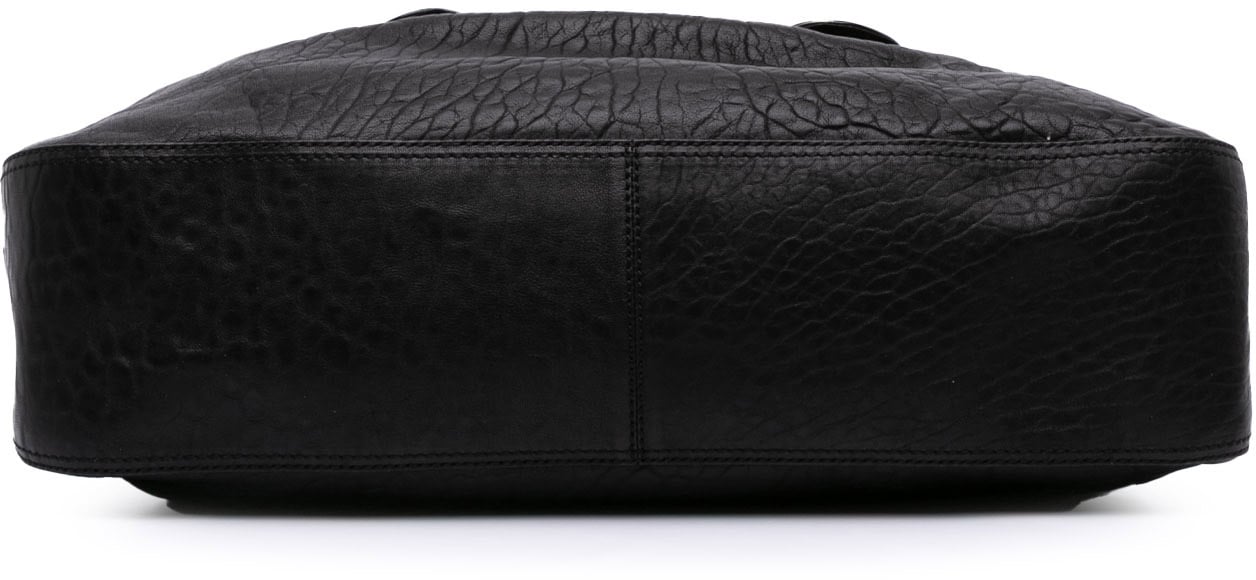 Fendi Large Leather B Bis Top Handle Bag Zwart