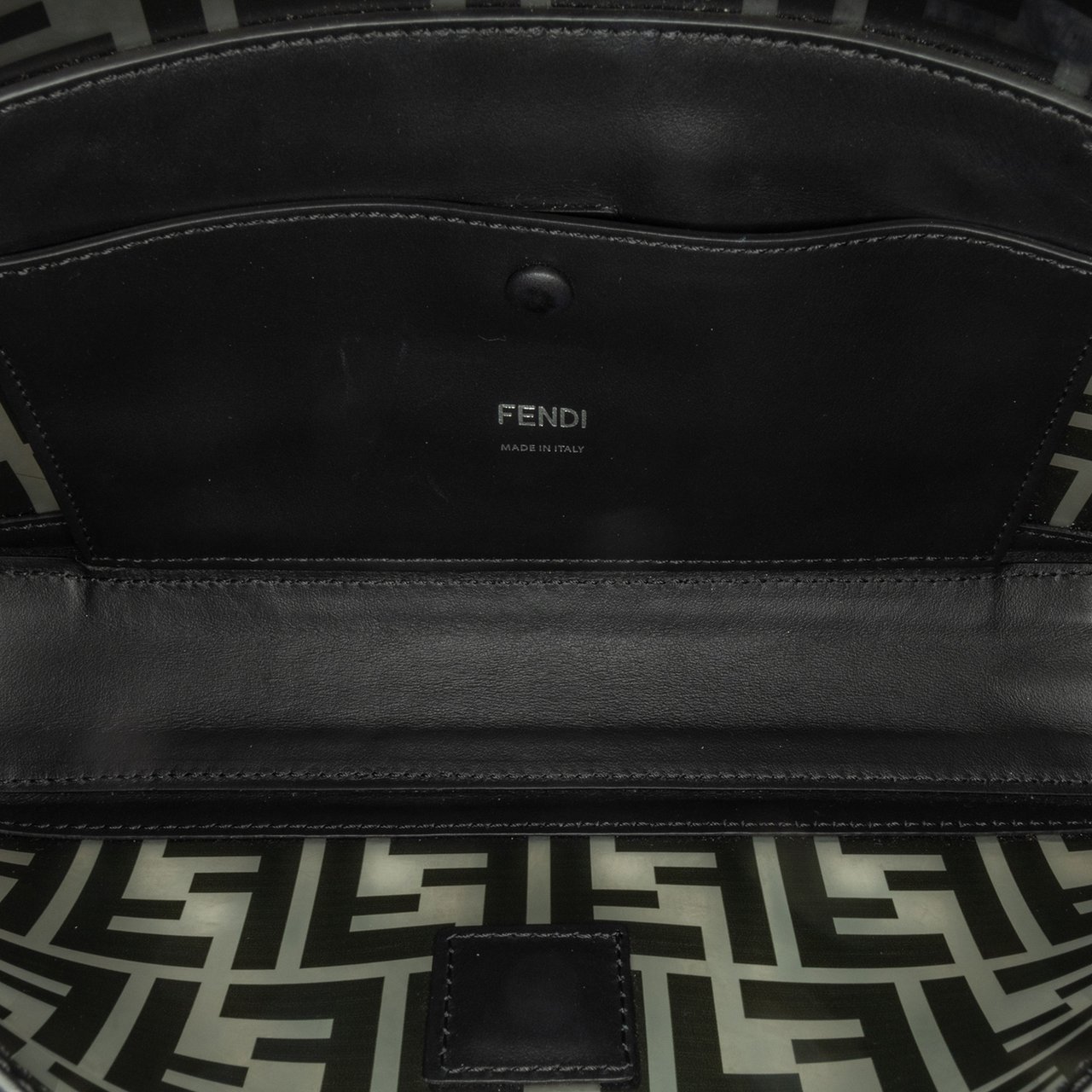 Fendi Medium Zucca PVC Baguette Satchel Zwart