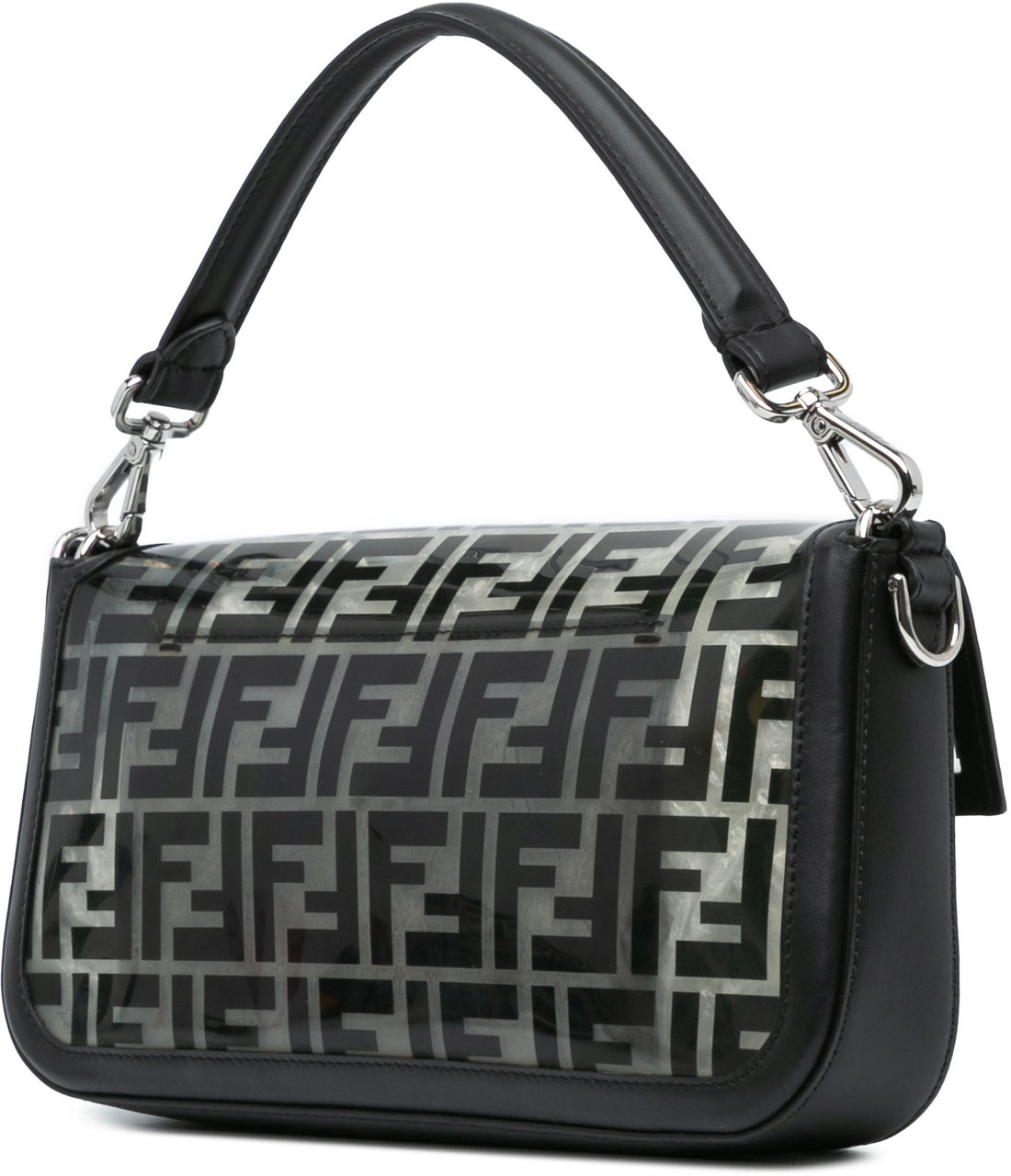 Fendi Medium Zucca PVC Baguette Satchel Zwart