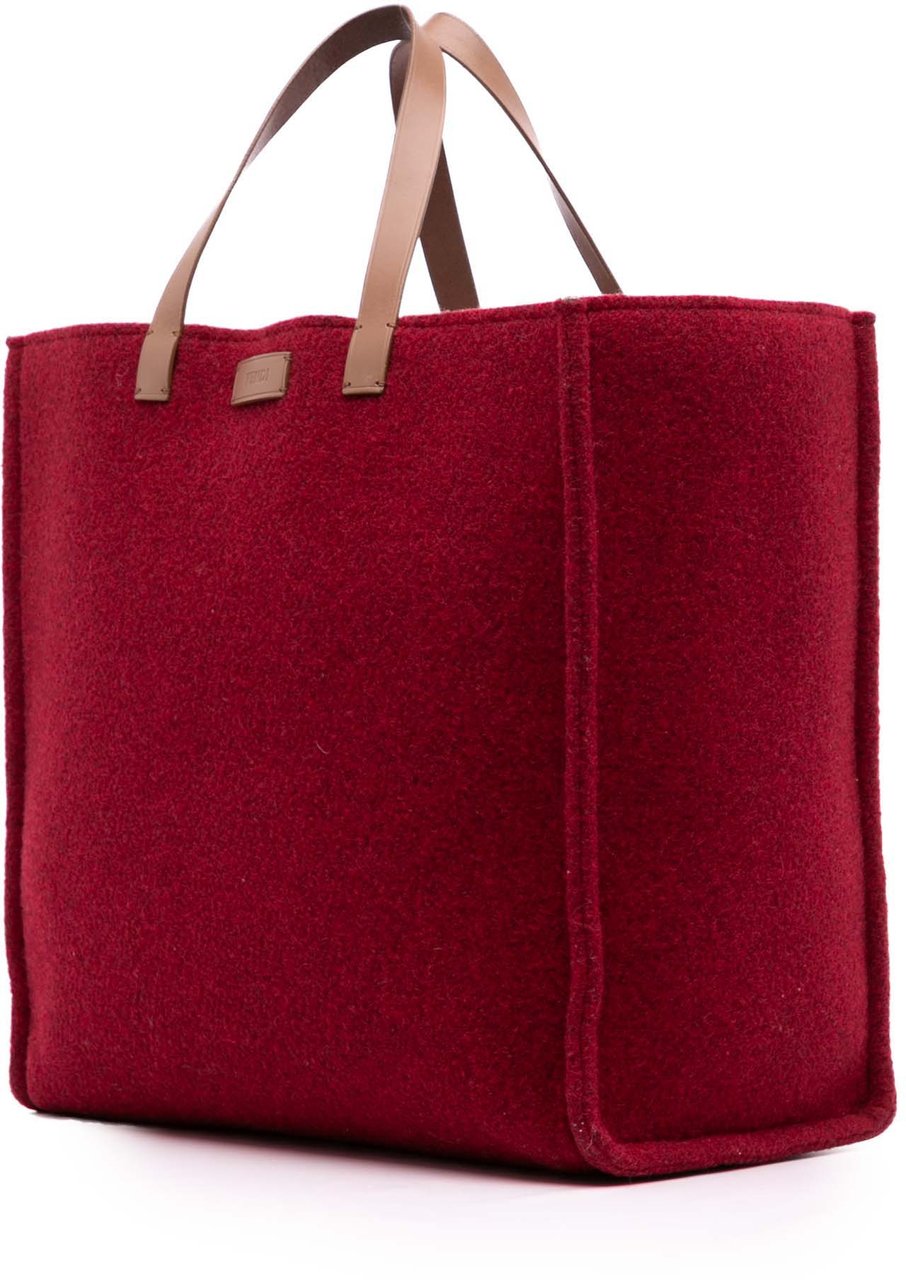 Fendi Felt Shopping Tote Rood