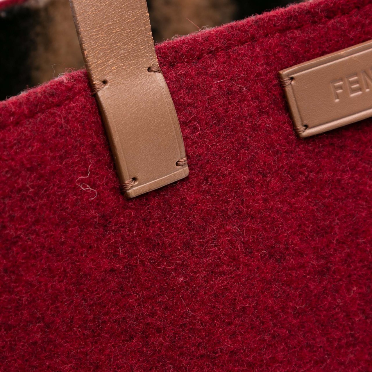 Fendi Felt Shopping Tote Rood