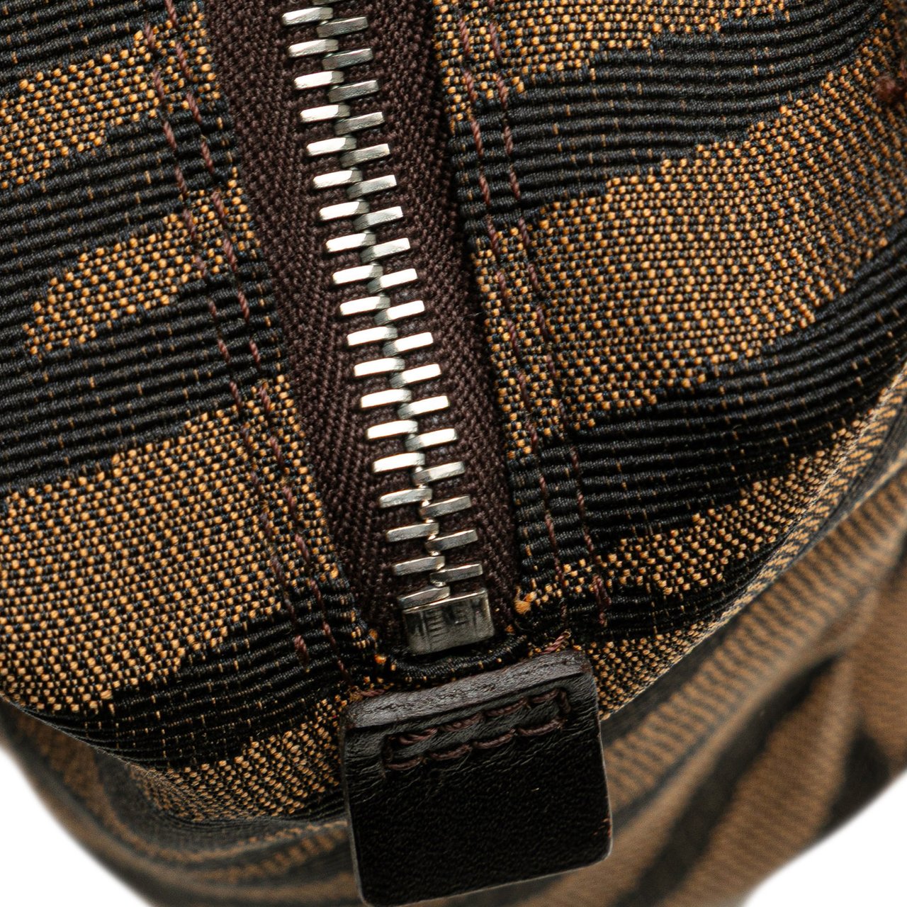 Fendi Zebra Print Canvas Handbag Bruin