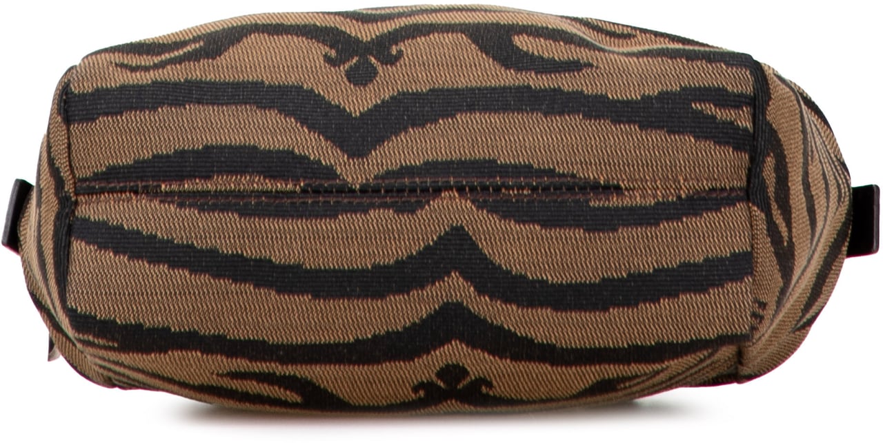 Fendi Zebra Print Canvas Handbag Bruin
