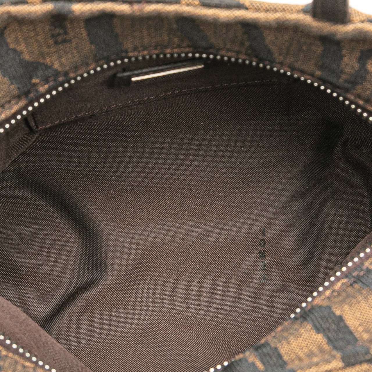 Fendi Zebra Print Canvas Handbag Bruin