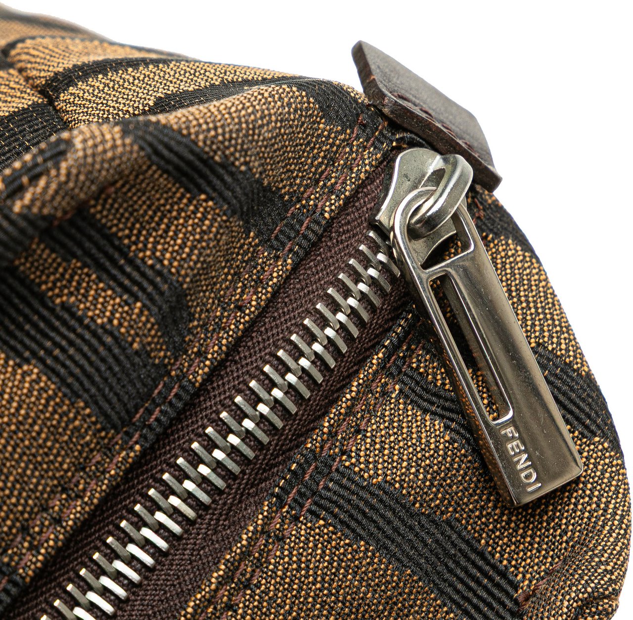Fendi Zebra Print Canvas Handbag Bruin