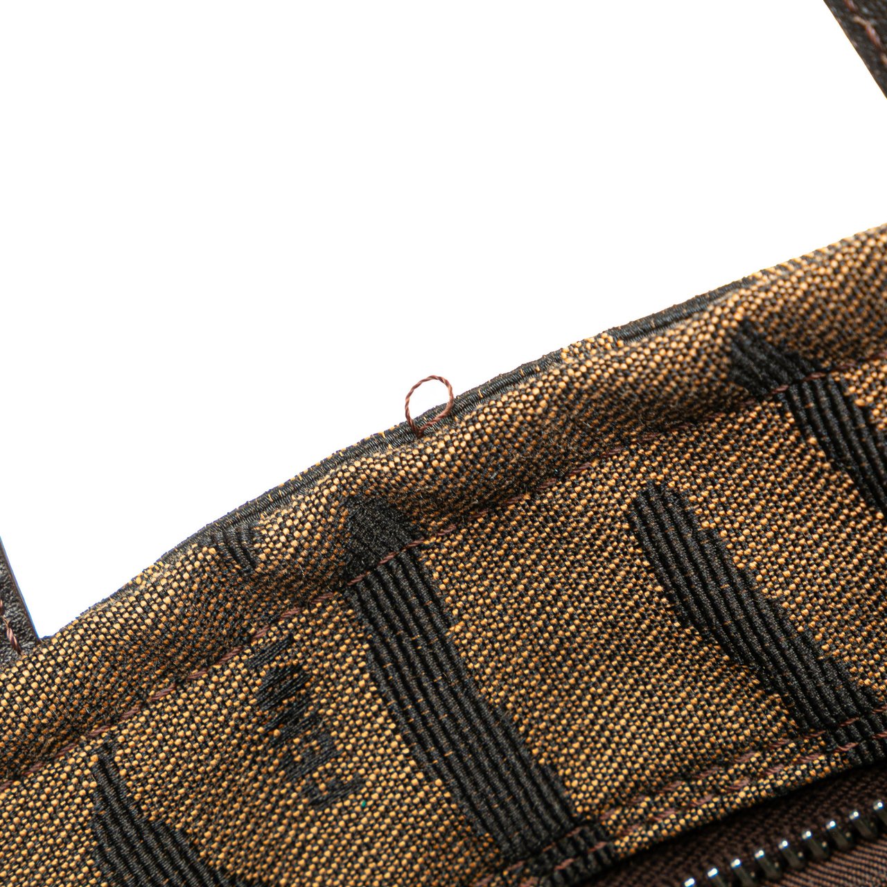 Fendi Zebra Print Canvas Handbag Bruin