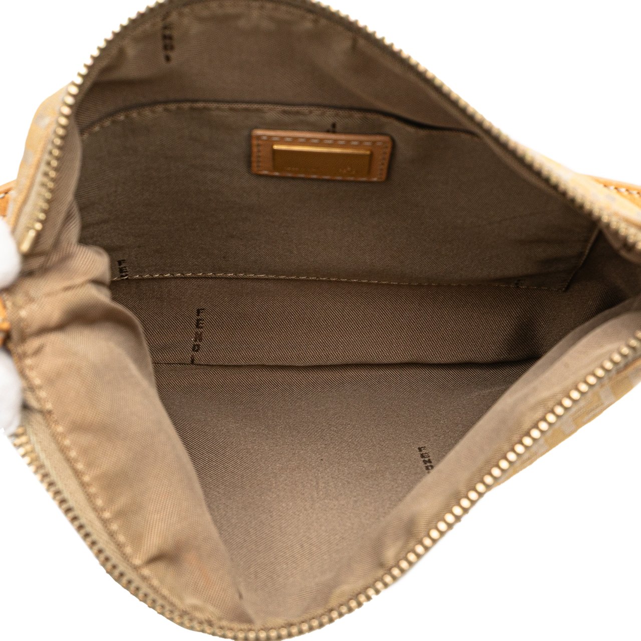 Fendi Zucchino Canvas Shoulder Bag Bruin