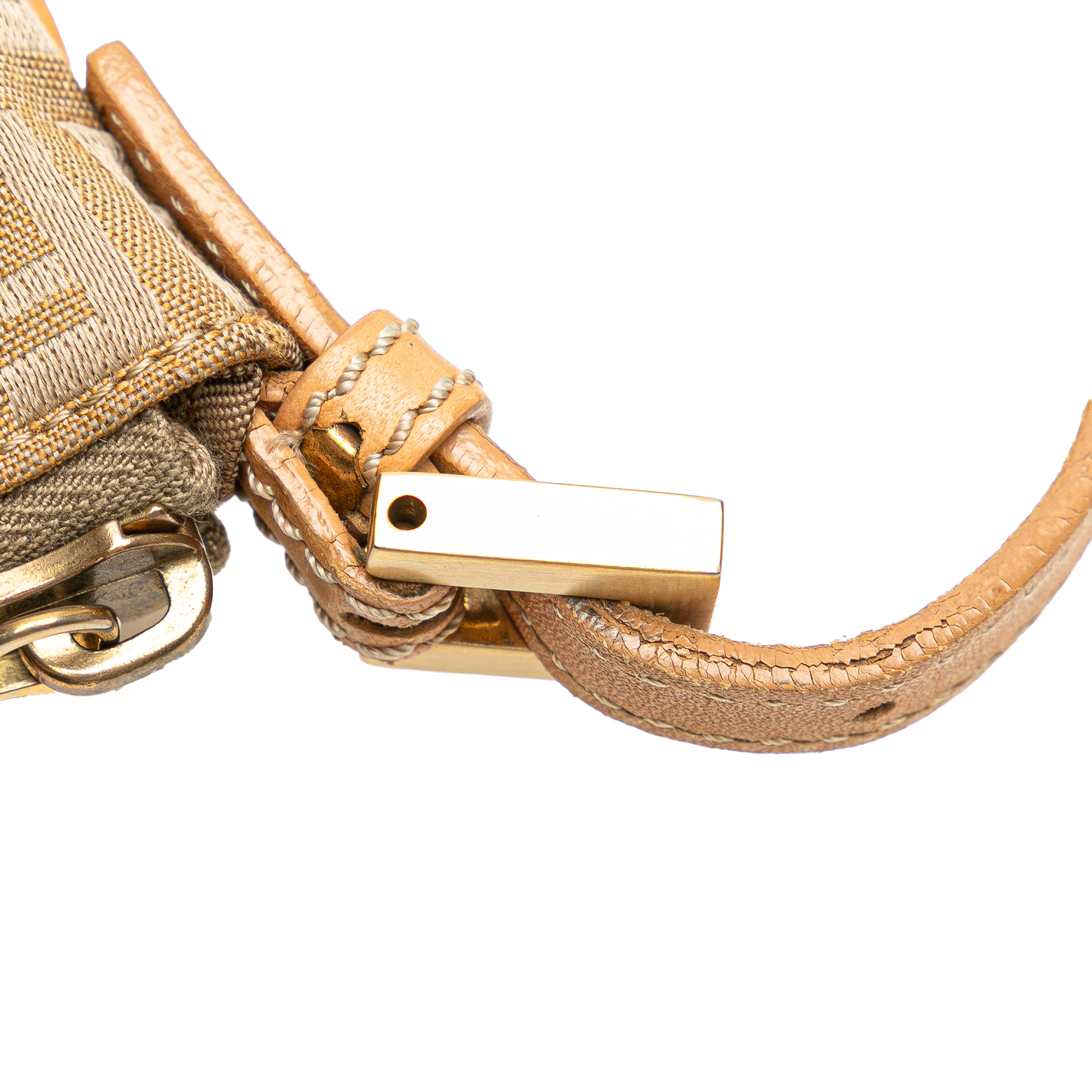 Fendi Zucchino Canvas Shoulder Bag Bruin