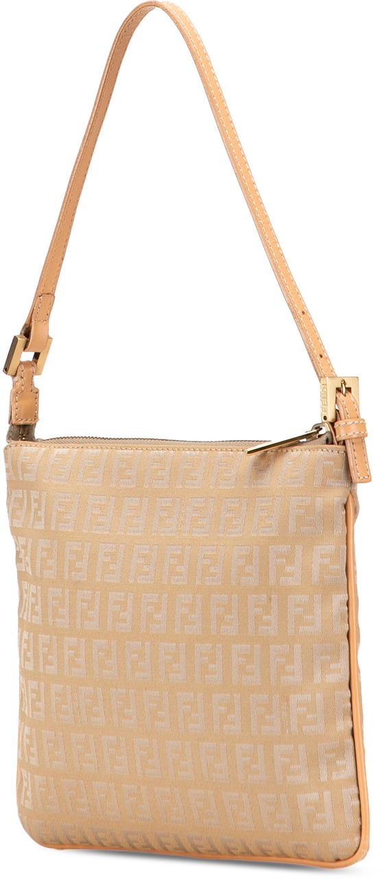 Fendi Zucchino Canvas Shoulder Bag Bruin