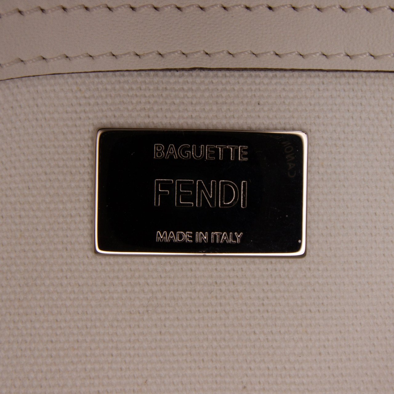 Fendi Zucca Embroidered Canvas Baguette Satchel Wit