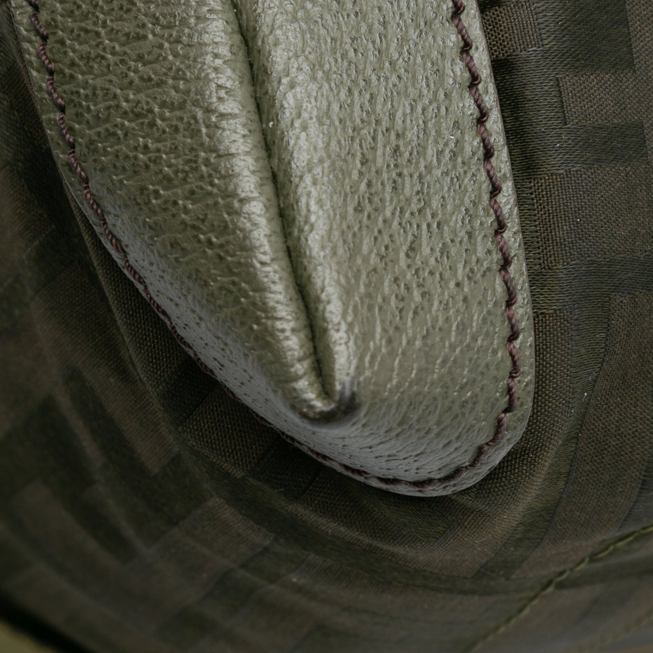 Fendi Zucca Nylon Zip Code Handbag Groen