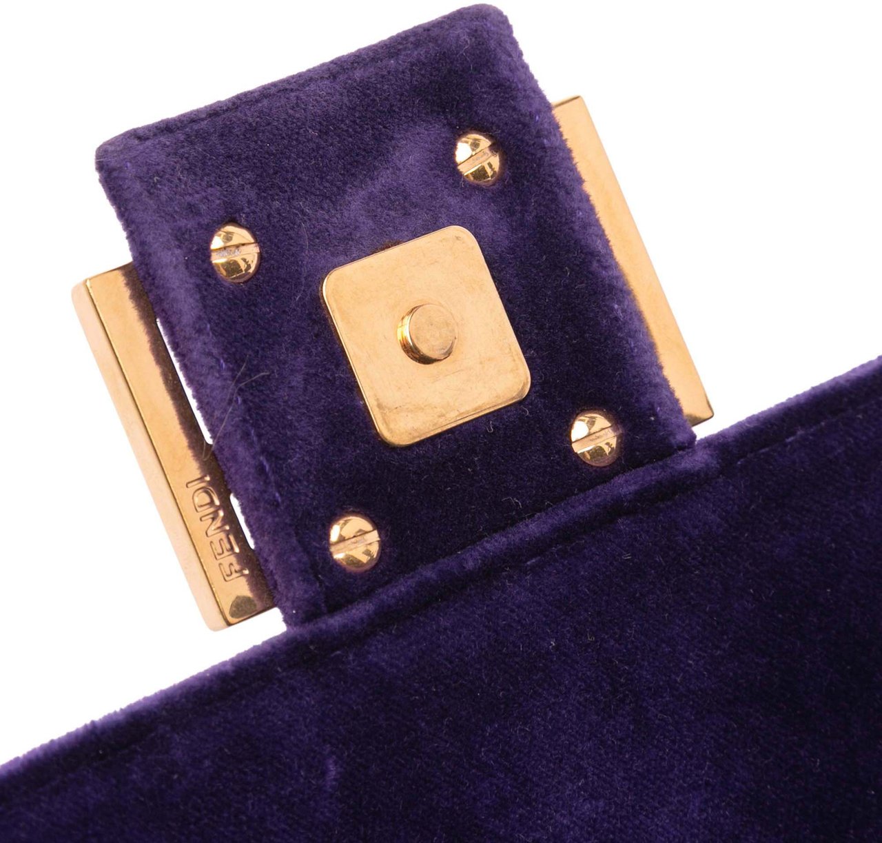 Fendi Zucca Embossed Velvet Baguette Satchel Paars