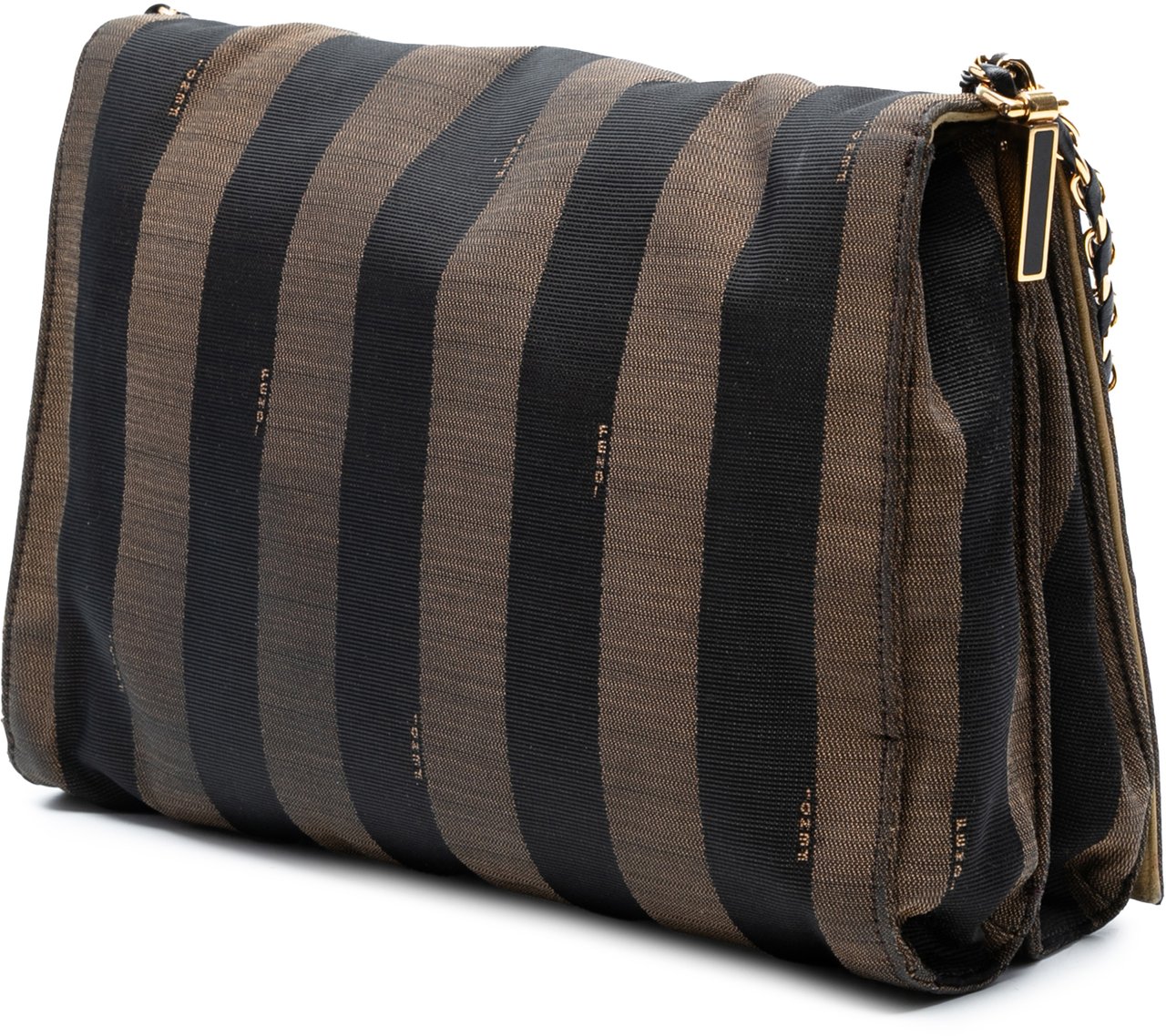 Fendi Large Canvas Pequin Claudia Shoulder Bag Bruin