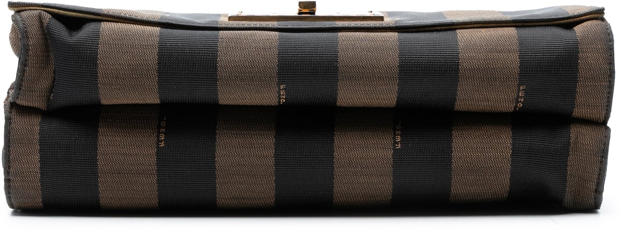 Fendi Large Canvas Pequin Claudia Shoulder Bag Bruin