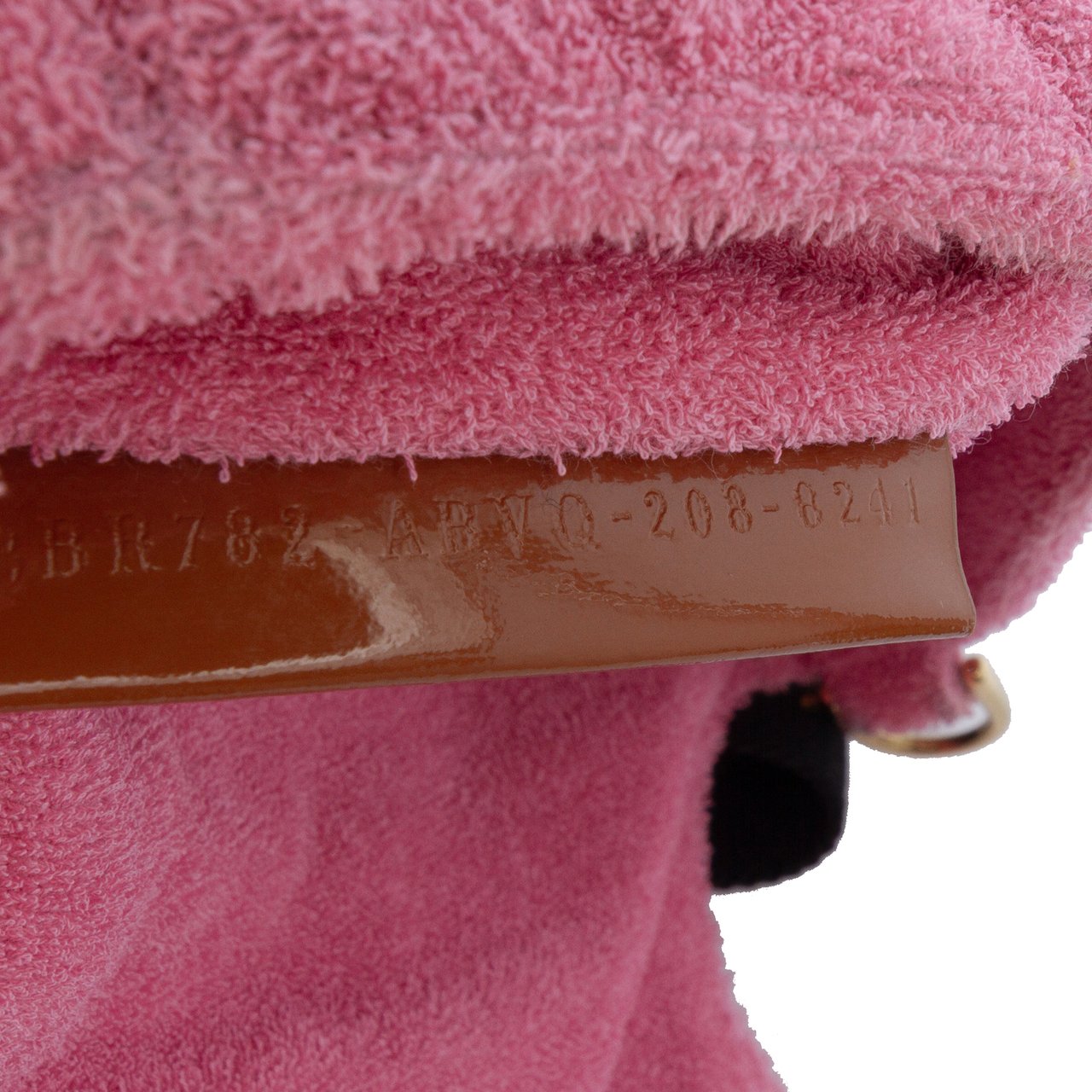 Fendi Embossed Terry Cloth FF 1974 Convertible Belt Baguette Roze