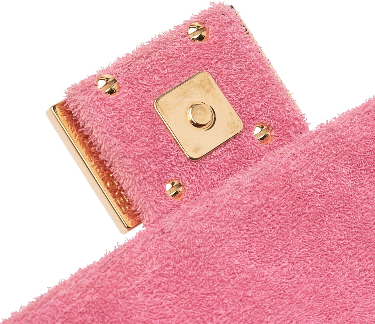 Fendi Embossed Terry Cloth FF 1974 Convertible Belt Baguette Roze