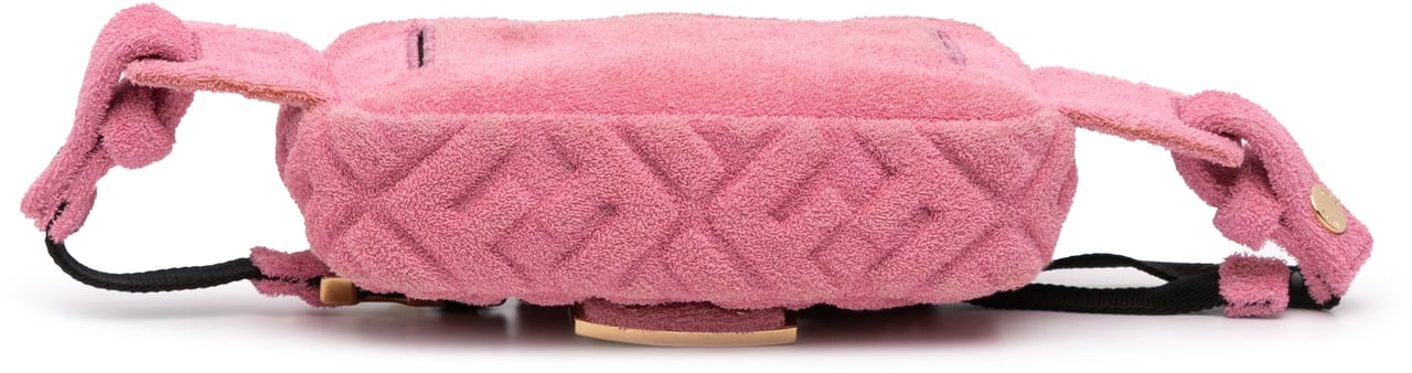 Fendi Embossed Terry Cloth FF 1974 Convertible Belt Baguette Roze