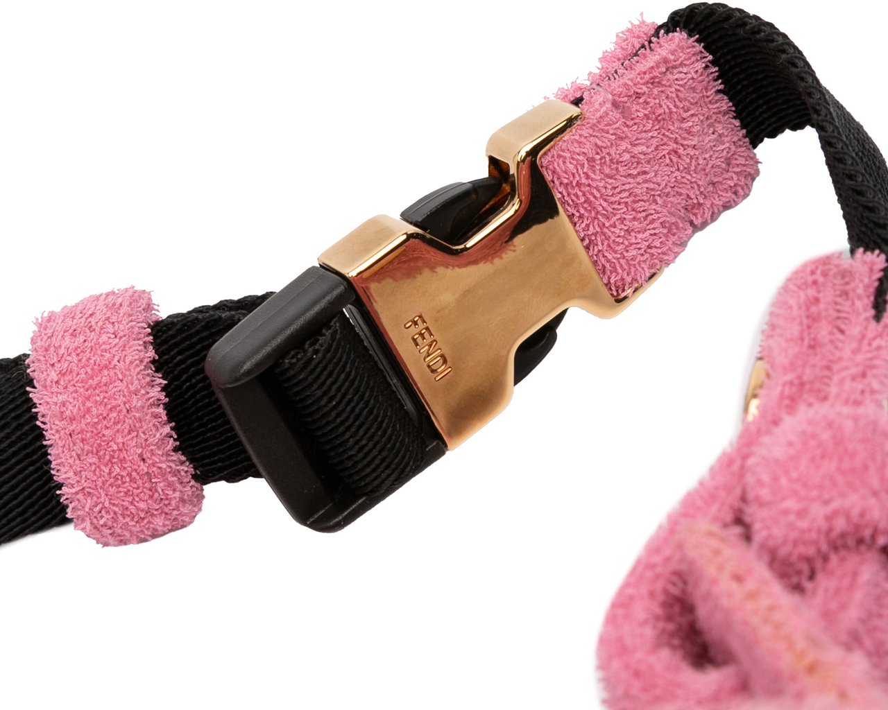 Fendi Embossed Terry Cloth FF 1974 Convertible Belt Baguette Roze