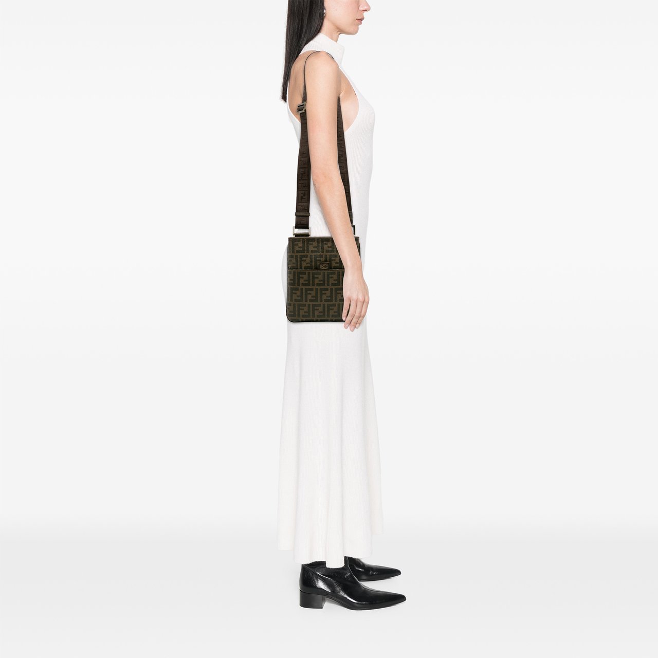 Fendi Zucca Spalmati Crossbody Bruin