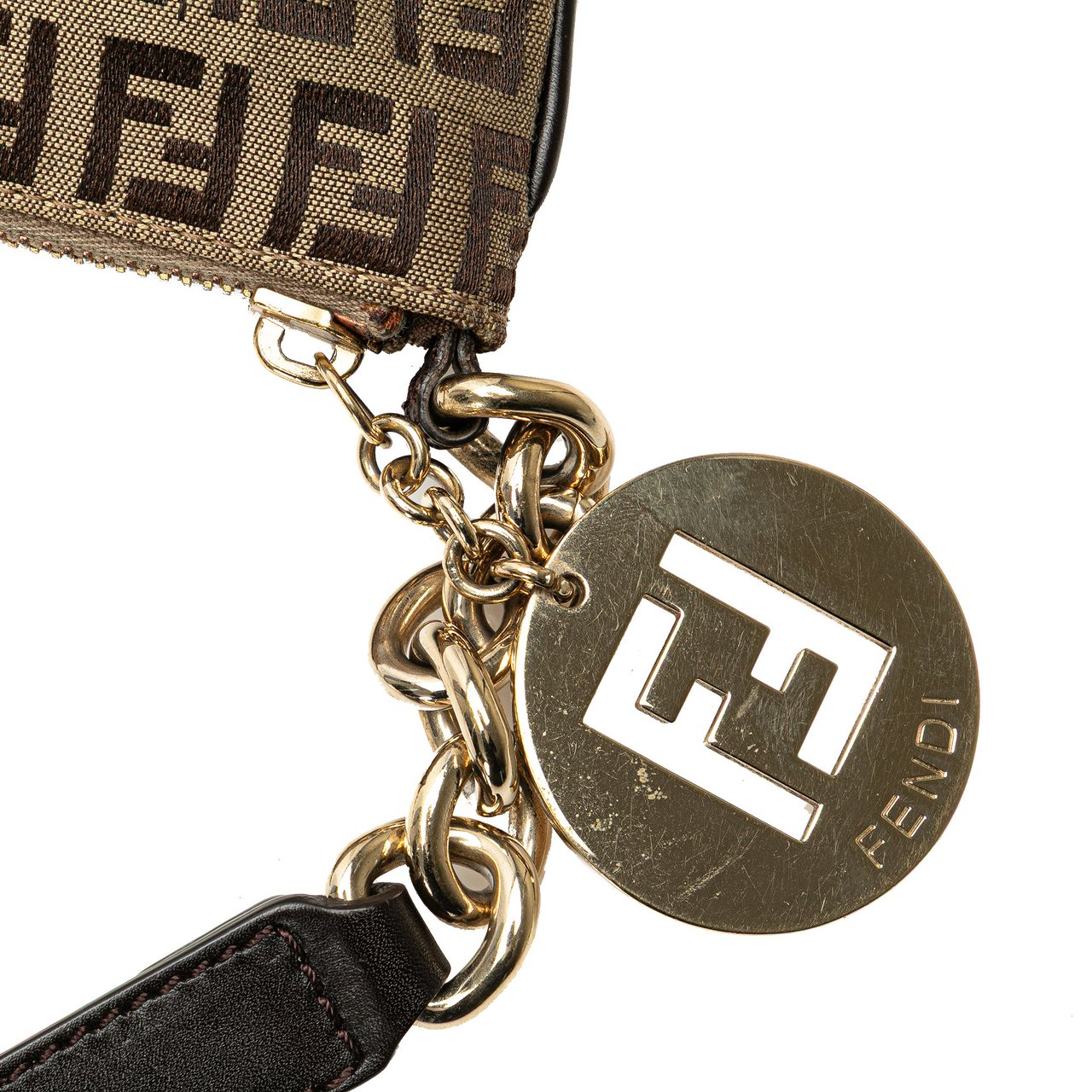 Fendi Zucchino Canvas Crossbody Bruin