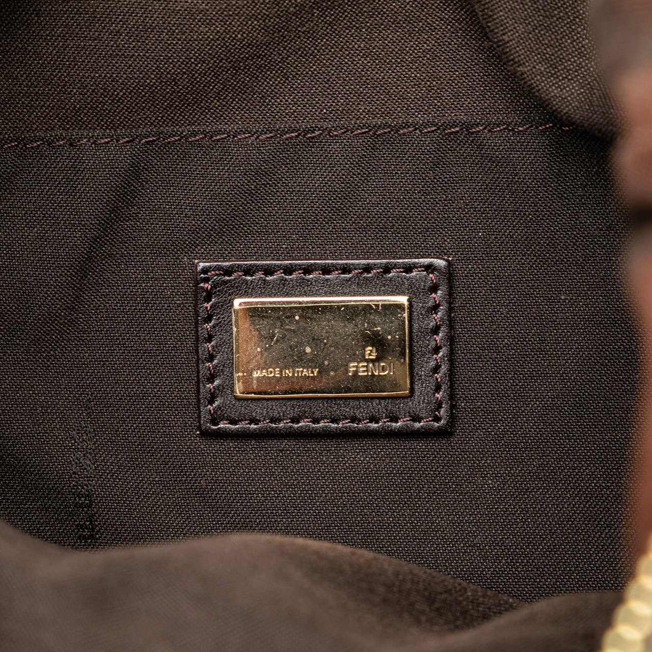 Fendi Zucchino Canvas Crossbody Bruin