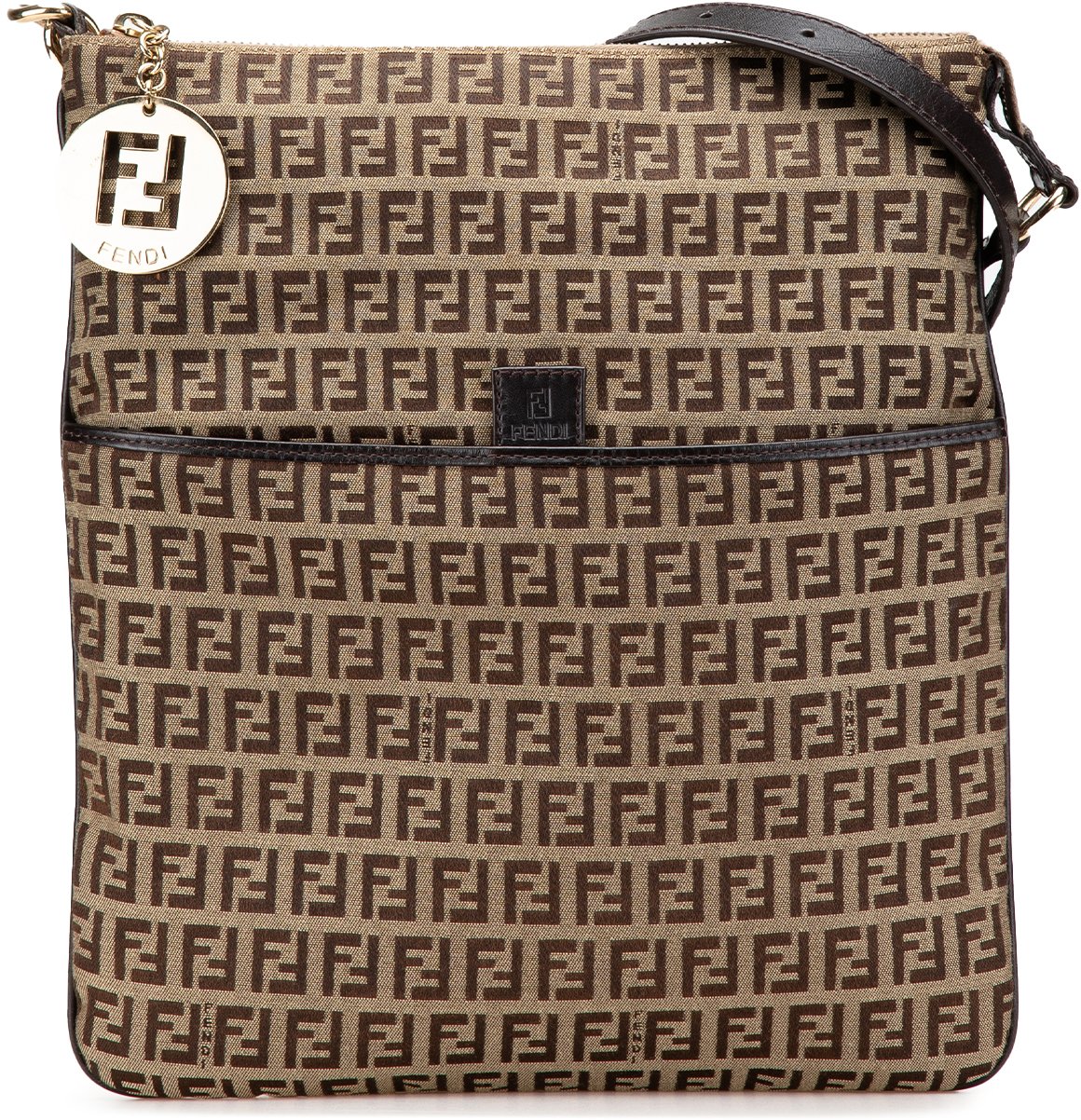 Fendi Zucchino Canvas Crossbody Bruin
